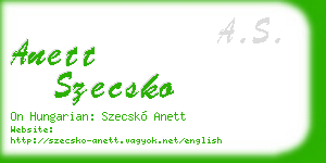 anett szecsko business card